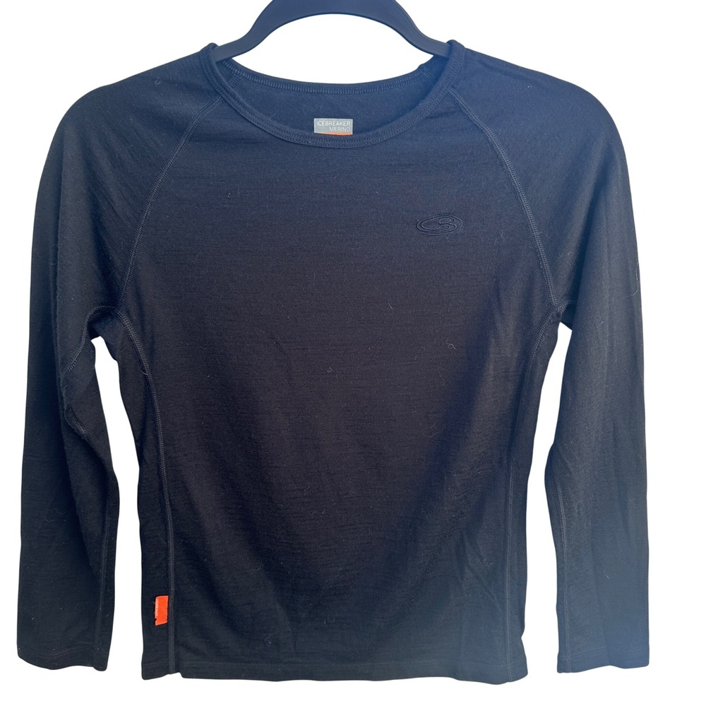 Icebreaker Merino Lightweight Long Sleeve Top Kids 11-12 Years Black Base‎ Layer